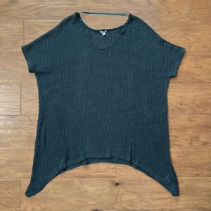 Ecote Urban Outfitters Sweater Tunic Size XS/S Teal Oversized V-Neck Open Knit